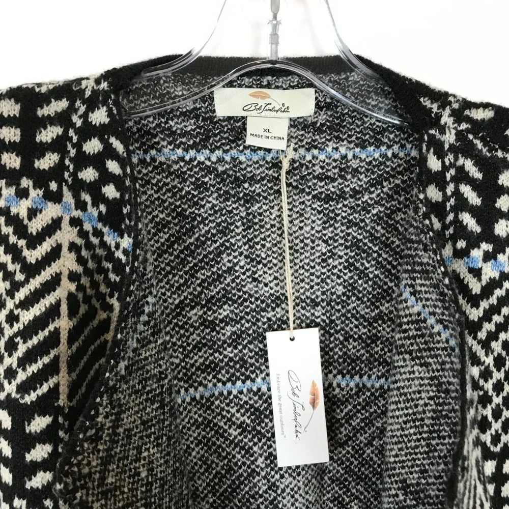 NWT Women Size XL Bob Timberlake Geometric Knit Longline Duster Cardigan Sweater